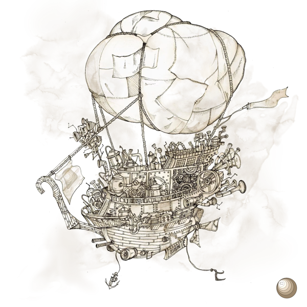 In a sky of fire and molten rain, airships built for battle, trade and leisure float free above industrial cities and bucolic valleys. This Paraphernalia Airship is sailed by vagabonds until it is captured by you and brought into harbour.